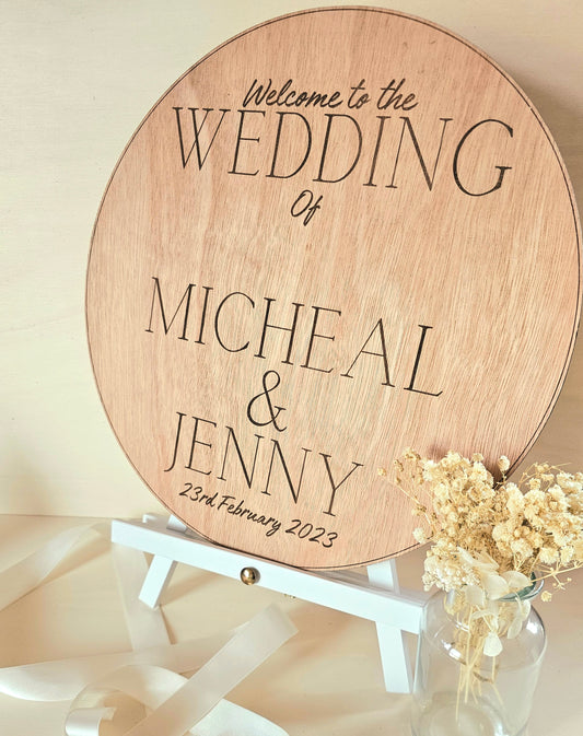 Wooden Welcome sign Wedding