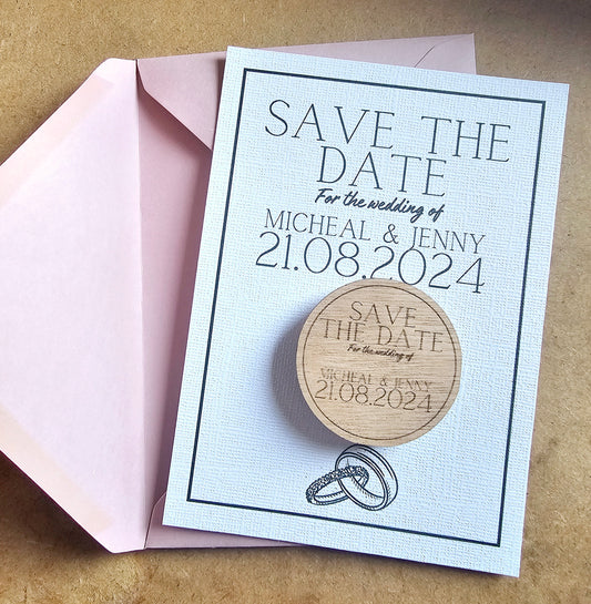 Wooden Save the Date Magnet