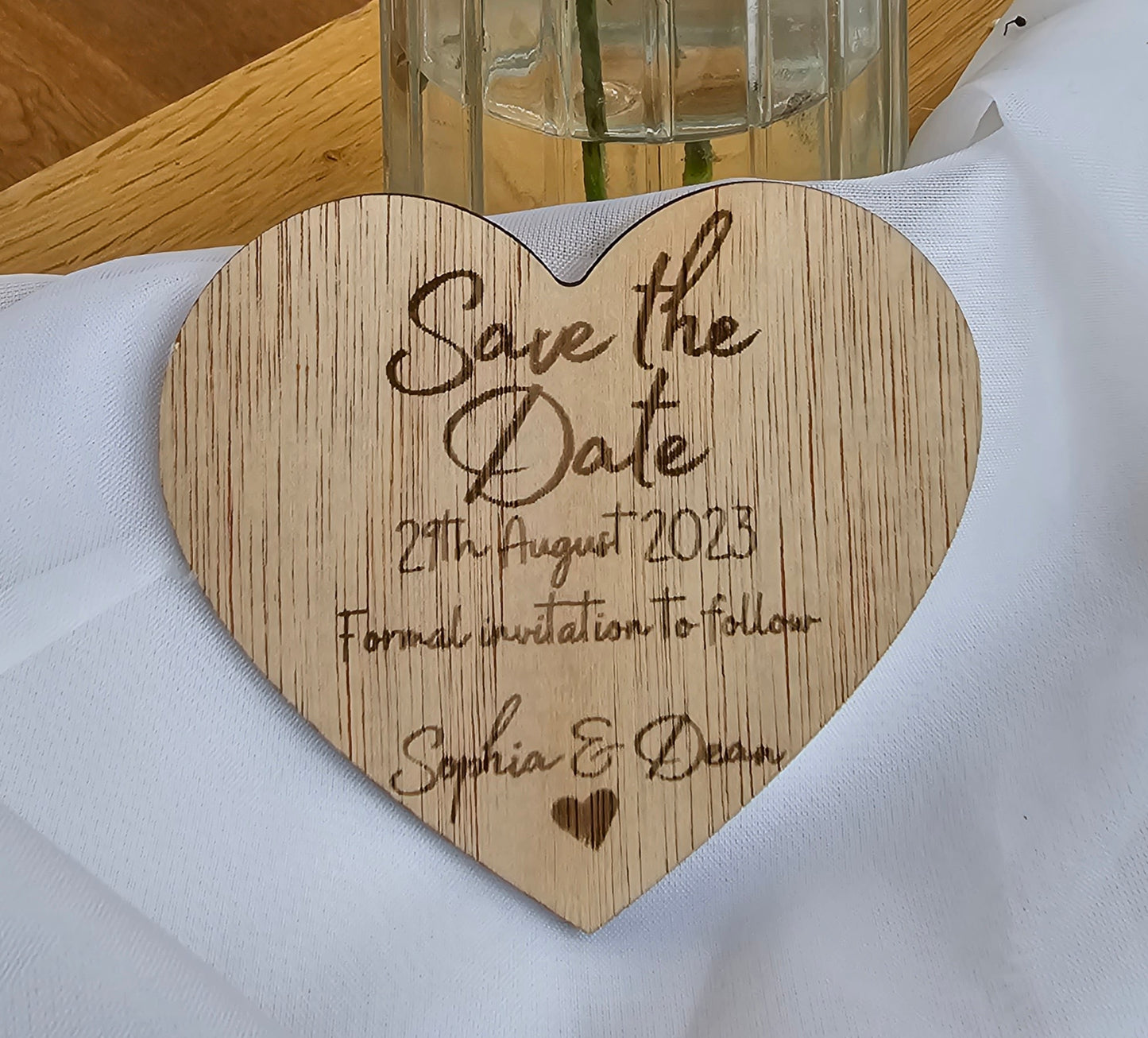 Wooden Save the Date Magnet