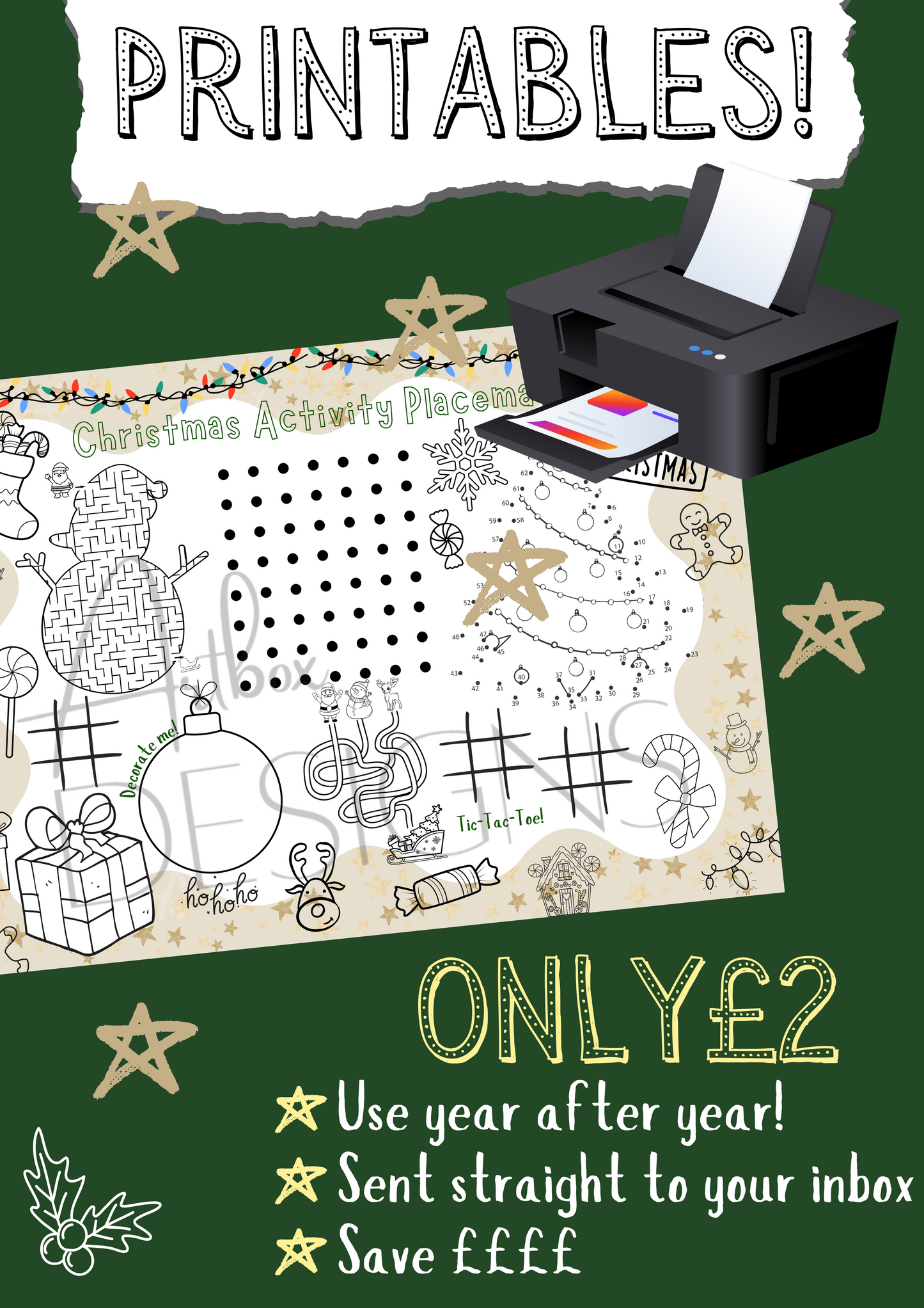 Christmas Activity Placemat Printable