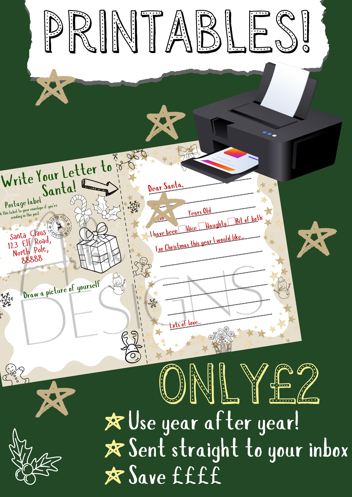 Write your letter to Santa Printable